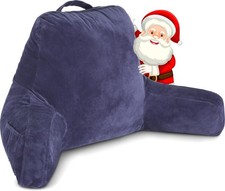 Husband Pillow Dark Blue, Original Reading Pillow in Bed Rest Chair, Shredded...