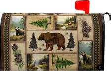 Magnetic Bear Mailbox Cover - Spring/Summer Decor for Farmhouse Garden 21x18 Inc
