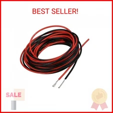 BNTECHGO 22 Gauge Silicone Wire 10 ft red and 10 ft Black Flexible 22 AWG Strand