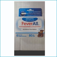 FeverAll Infants Acetaminophen 80 mg Suppositories – Pain & Fever Relief