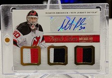 MARTIN BRODEUR 2013-14 Panini National Treasures Triple Mem PRIME Autograph