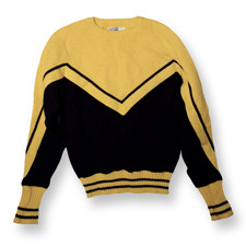 Dehen Portland Cheerleader Sweater Vtg Yellow  Black S/M USA Stealers Colors