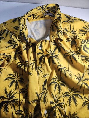 EUOW Men's Hawaiian Shirt Short Sleeves Printed Button Down