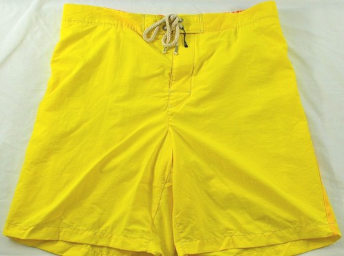 Men's Black Brown 1826 swim suit size large yellow drawstring elastic waistband