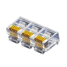 100PCS RJ11 RJ12 Telephone Connectors 6P6C Crimp-On Modular End Pass Thru