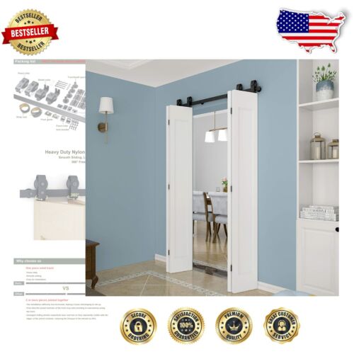 Comprehensive Heavy-Duty Barn Door Hardware Kit - 51in Track, 4 Doors, Rustic