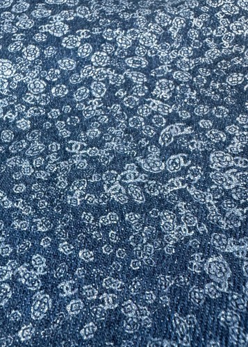 Chanel 2021 Mini CC Camelia Print Blue Denim Jeans - Sz 38 FR - Medium - 第 7/13 張圖片