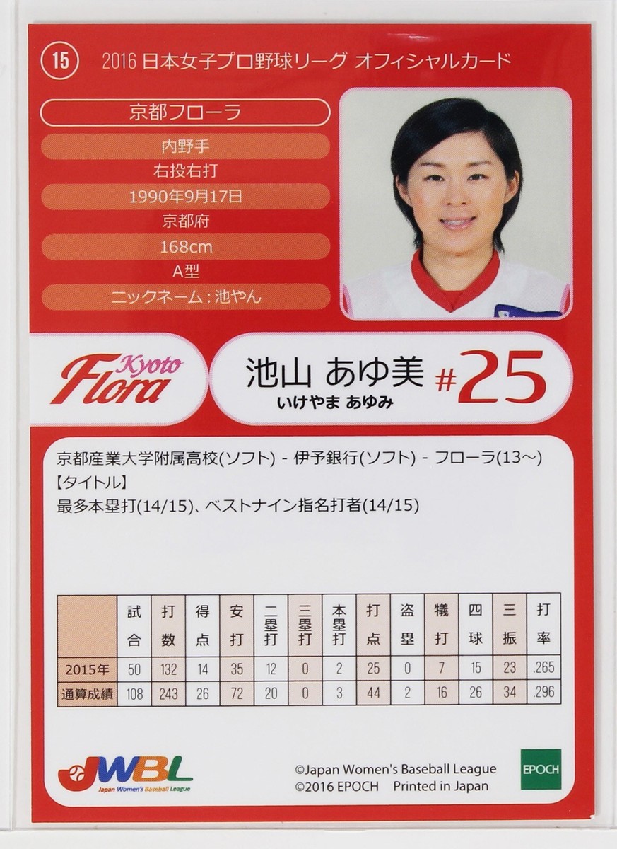 ayumi pts AYUMI IKEYAMA (Kyoto Flora) - 2016 EPOCH Women's Baseball