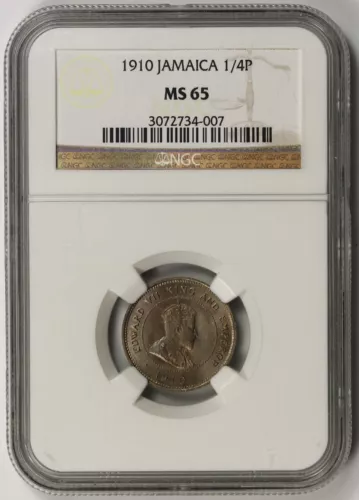 1910 Jamaica 1/4 Penny Farthing MS 65 NGC