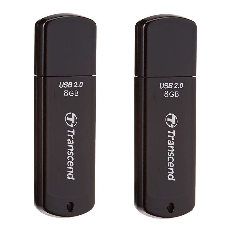 2 Pk Transcend Jetflash 350 8GB USB Flash Memory Pen Thumb Storage
