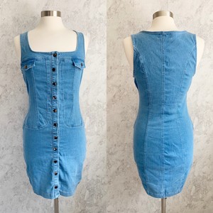 denim dress with buttons down front