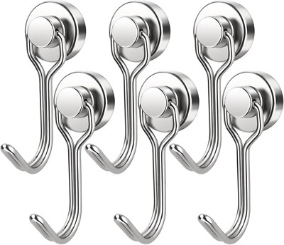 6 Pack Swivel Swing Magnetic Hook 30LBS Heavy Duty Magnetic Hooks Strong Magnet