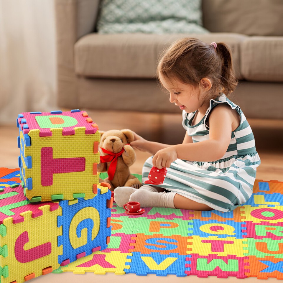 Interlocking Number Tiles Spanish Alphabet Puzzle Floor Mat Toy Baby eBay