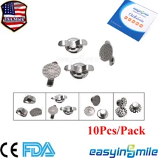 10Pcs Dental Orthodontic Lingual Buttons Bondable Round /Rectangular Mesh Base