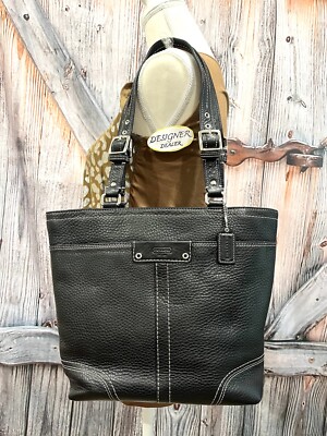 Authentic COACH Hamilton Black Leather Tote 13089 EUC! | eBay