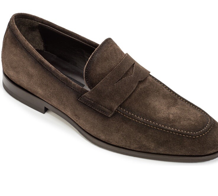 TO BOOT NEW YORK “RONNY” Brown Suede Penny Loafers Size 11.5  display picture 3