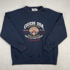 VTG 90s Guess USA Pullover Sweatshirt Georges Marciano Sz M Unisex Embroidered
