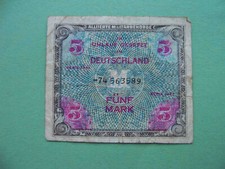Germany Soviet occupation 1944 5 Mark, Allied Military Currency. Pick- 193a