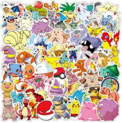 50 PCS POKEMON Go Cartoon Waterproof Stickers Pikachu Charizard Pokeball Vinyl