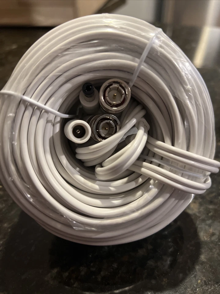 (Pack of 2) 60ft  HD BNC Cable for CCTV Surveillance Camera "White" - Image 2 of 3