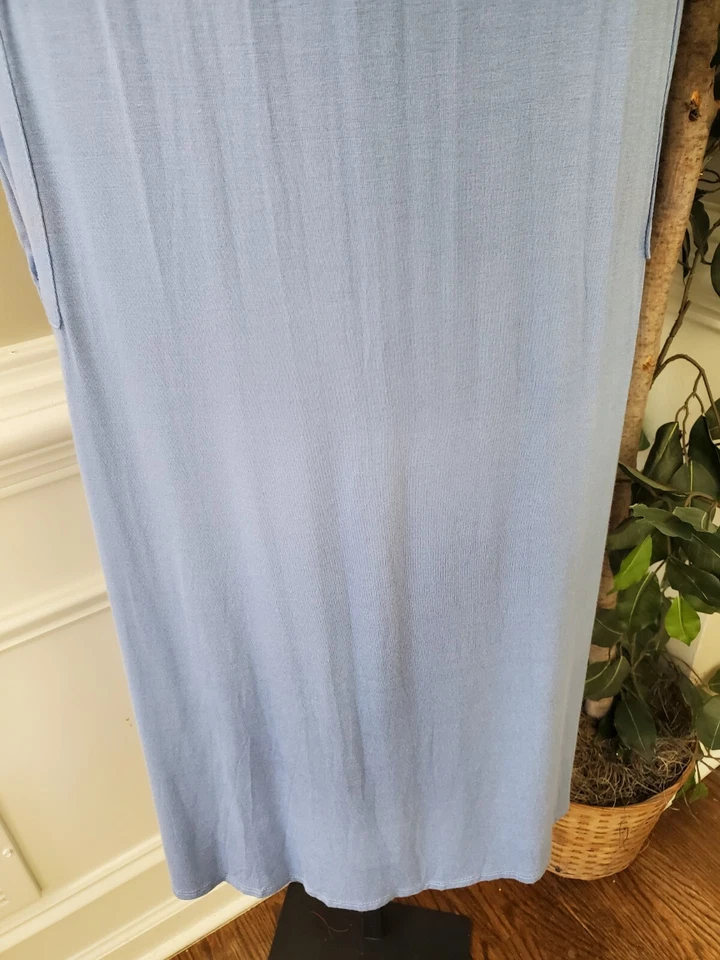 Maxi Vestido Flamingo Urbano Para Mujer Azul Rayón Cuello Redondo Manga Larga Talla S Foto 4 de 4