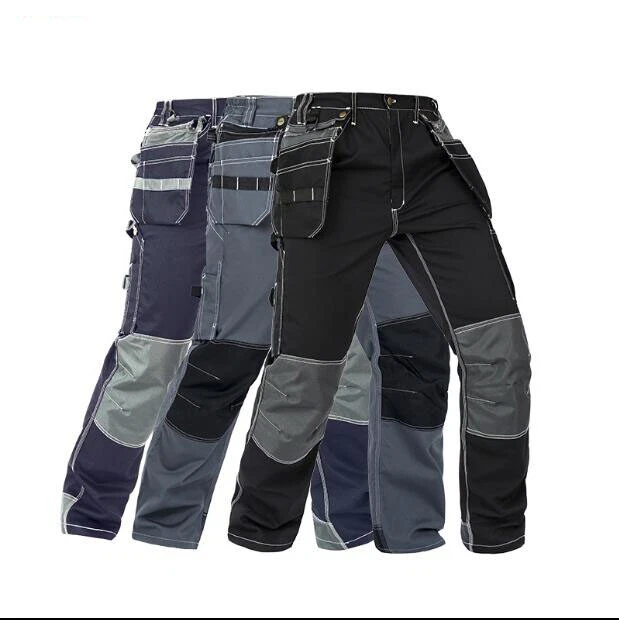 Men s Electrician pant Coveralls Mechanic Workwear Multi pocket tooling trousers