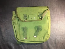 VINTAGE VIETNAM ERA FOREIGN MILITARY WATERPROOF MAP BAG POUCH 12" X 12"