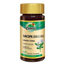 Zandu Bacopa Brahmi Capsules Improve Focus  Learning- 60 Veg capsules