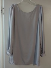 Lulus Gray Chiffon Knee-Lenght Long Sl Dress Size Medium New With Tags!     [CL]