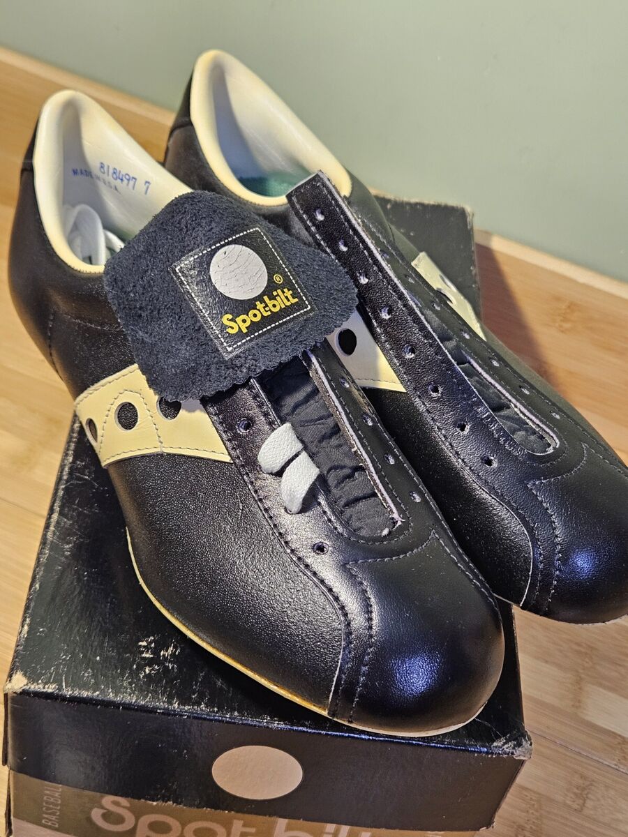 Vintage NOS Spot-bilt 210 Black Baseball Cleats Shoes Size 8 Vintage NOS Spot-bilt 210 Black Baseball Cleats Shoes Size 8