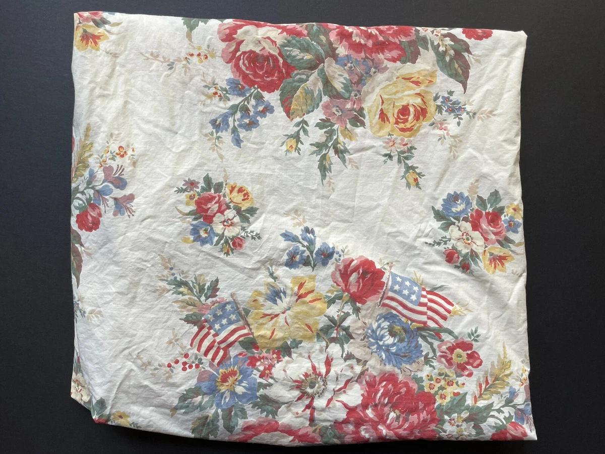 RALPH Lauren DYLAN'S GROVE Cream *TWIN FITTED Sheet American FLAG
