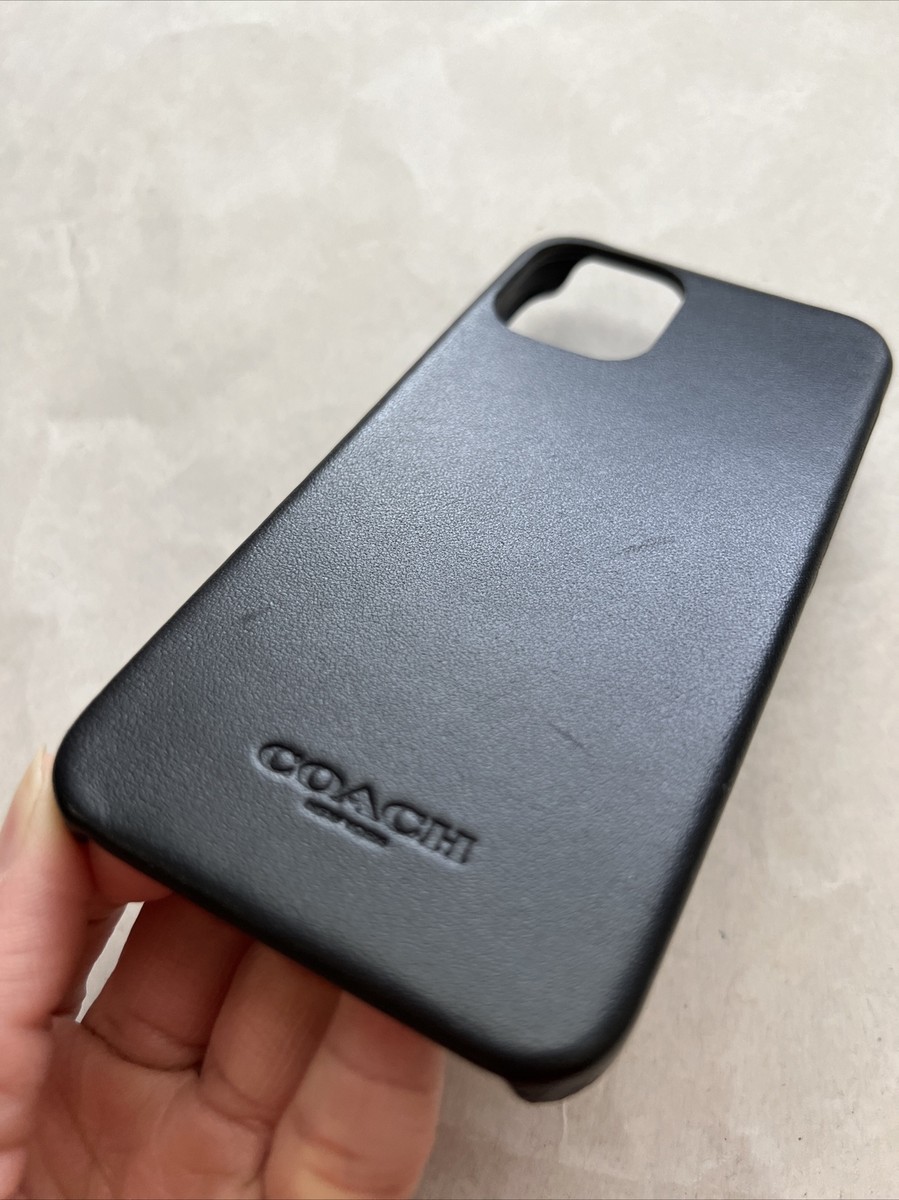 Coach Leather Slim Protective Case for iPhone 12 Mini (5.4”) Black