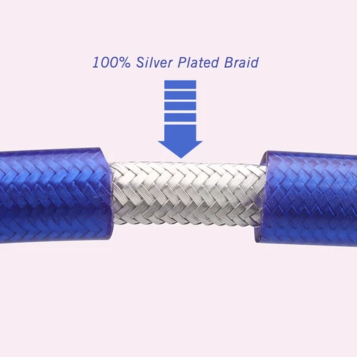 8mm 6N OCC Copper USB A to B Cable Silver Plated PE Cord for Phone Amplifter/CD - Picture 10 of 14