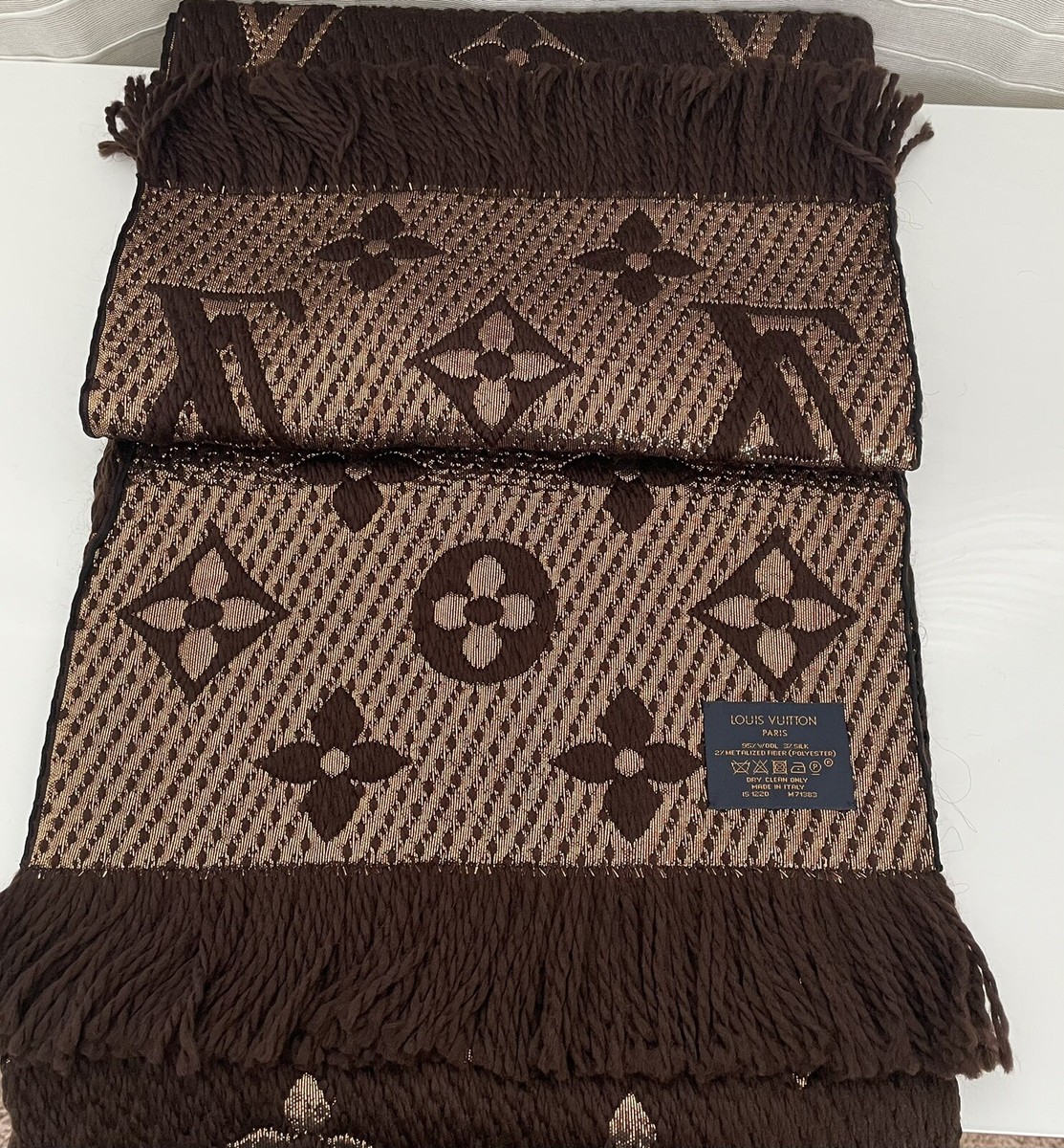 Louis Vuitton LOGOMANIA SHINE Scarf M71383 Brown BNWOT
