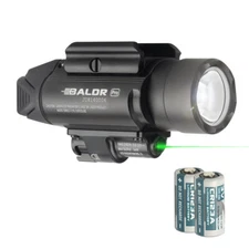 Olight Baldr Pro 1350 Lumen Pistol Flashlight with Green Laser Sight (Black)