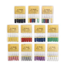 6 Pcs Dental Endo Root Canal File K Files Stainless Steel Hand Use 21/25/31mm