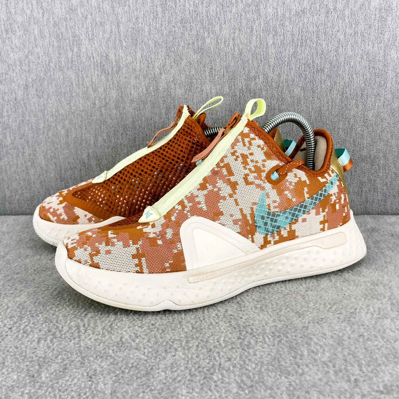 NIKE Digi-Camo 2K Gamer Sneaker Mens 8 Sand Orange Teal Zipper CZ6203-200