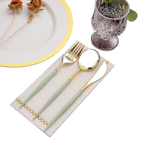 MENAGERE,24pcs White Gold--Couverts Service de couverts en acier inoxydable Service'argenterie