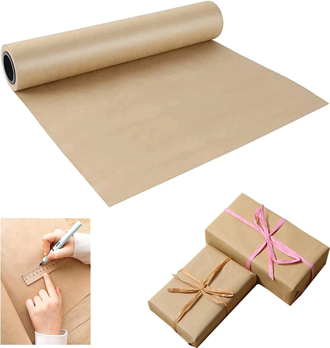 Brown Kraft Paper Roll 15 x 400 Wrapping Paper for Packing Gift Craft  Wrapping