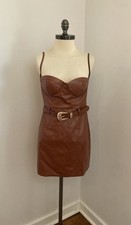 Fashion Nova Faux Leather Dress mini Large NWT Bustier