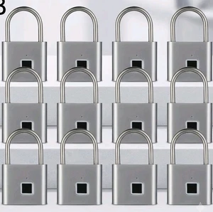 12-PACK Padlock sans clé à verrouillage de porte avec empreinte digitale intelligente USB Imperméable