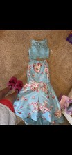 Sherri Hill teal two piece prom homecoming formal dress mermaid size 4