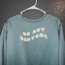 Art Class Kids Sleepwear Sweatshirt Do Not Disturb Green XL 14 16