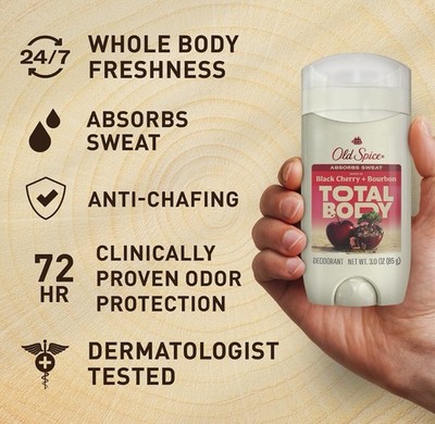 Old Spice Total Body Solid Deodorant - Black Cherry & Bourbon