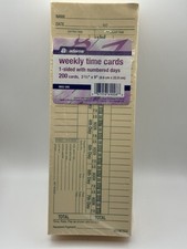 Adams Time Cards Weekly 1-Sided Overtime Format 200 Count 9652 New 3 2/5" x 9"