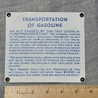 Vintage Porcelain 1921 US 'Transportation Of Gasoline' Warning Sign 5 5/8"x5"