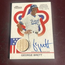 2025 George Brett Bicentennial Auto Relic Topps Heritage On Card /76 Product Hit