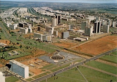 Brasilia Brazil Aerial View South Wing Cathedral Modernist Architecture Card