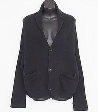 Yohji Yamamoto Y's 100% Cotton Waffle Cardigan Jacket  Black Size 3 US M