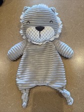 Modern Moments By Gerber Gray Blanket Plush Lion Lovey Security Textured Knotted